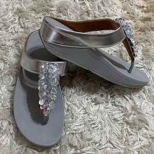 Silver fit flops